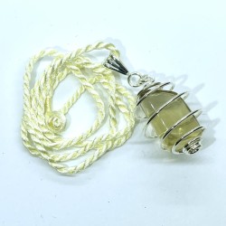 Lemon Quartz Gemstone Spiral Pendant